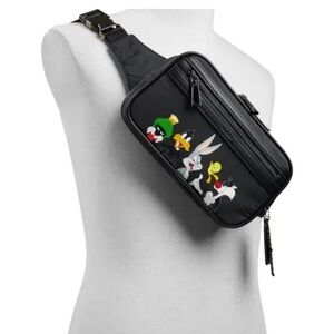 ALDO Black Looney Tunes Cartoon Character Fanny/Belt Bag